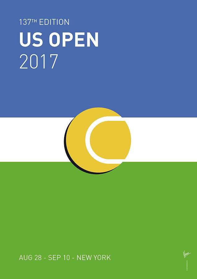 Tennis Digital Art - My Grand Slam 04 Us Open 2017 Minimal Poster by Chungkong Art