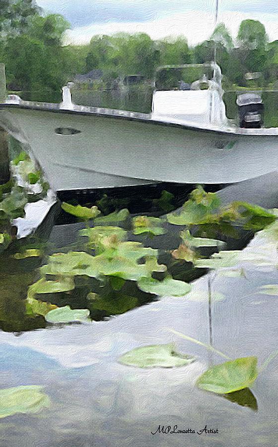 My Grandsons Boat Painting by Marian Lonzetta