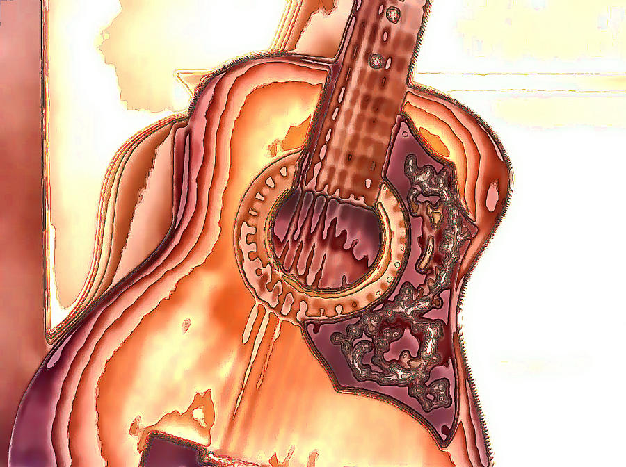 My Guitar Takes Five Digital Art by Wendy J St Christopher
