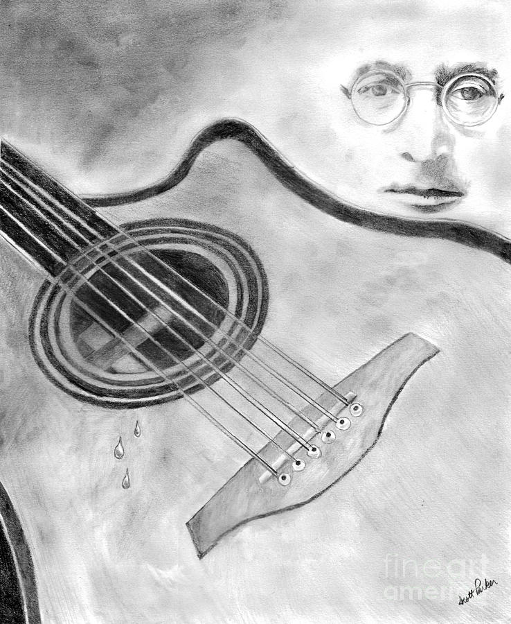 My Guitar Weeps Drawing by Scott Parker