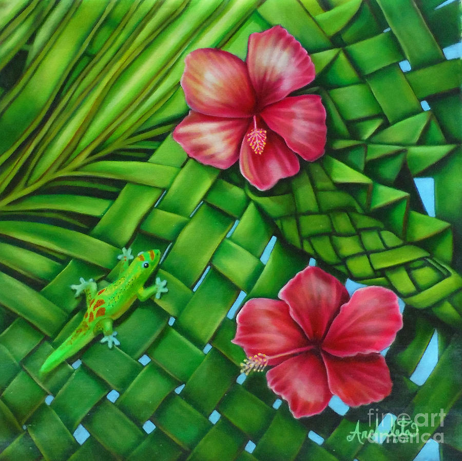 My Hawaiian Gecko Painting by Ruben Archuleta - Art Gallery