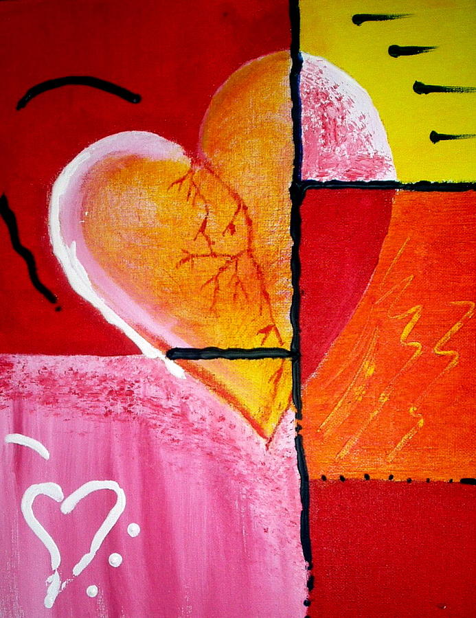 Abstract Painting - My Heart Beats For You by Sheila J Hall