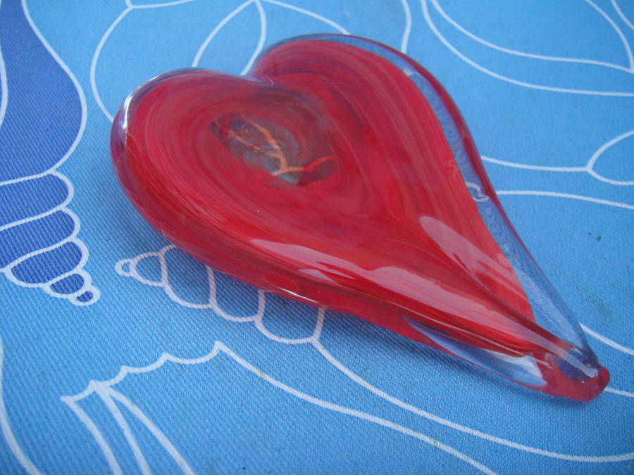 My heart on blue material Photograph by WaLdEmAr BoRrErO