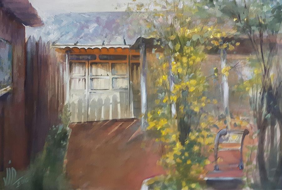 My home in the eavning Painting by Vali Irina Ciobanu
