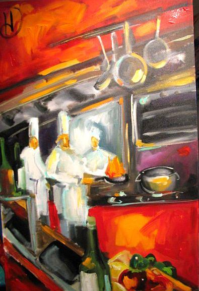 My Kitchen Painting by Heather Roddy