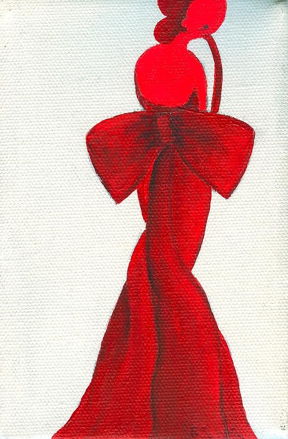 My Lady in Red Painting by Ricky Sencion