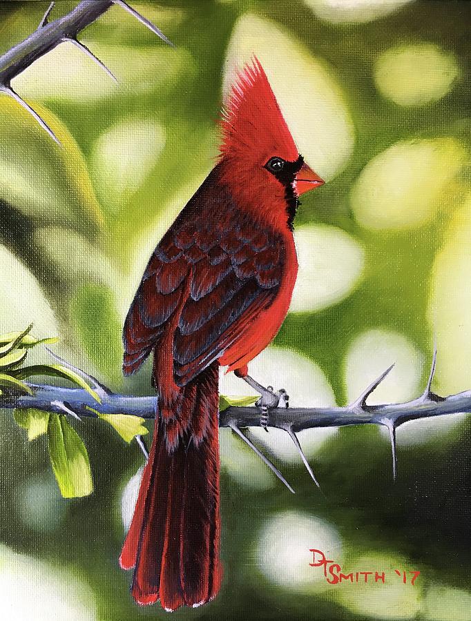 Cardinal Painting - My Little Red Friend by Daniel Smith