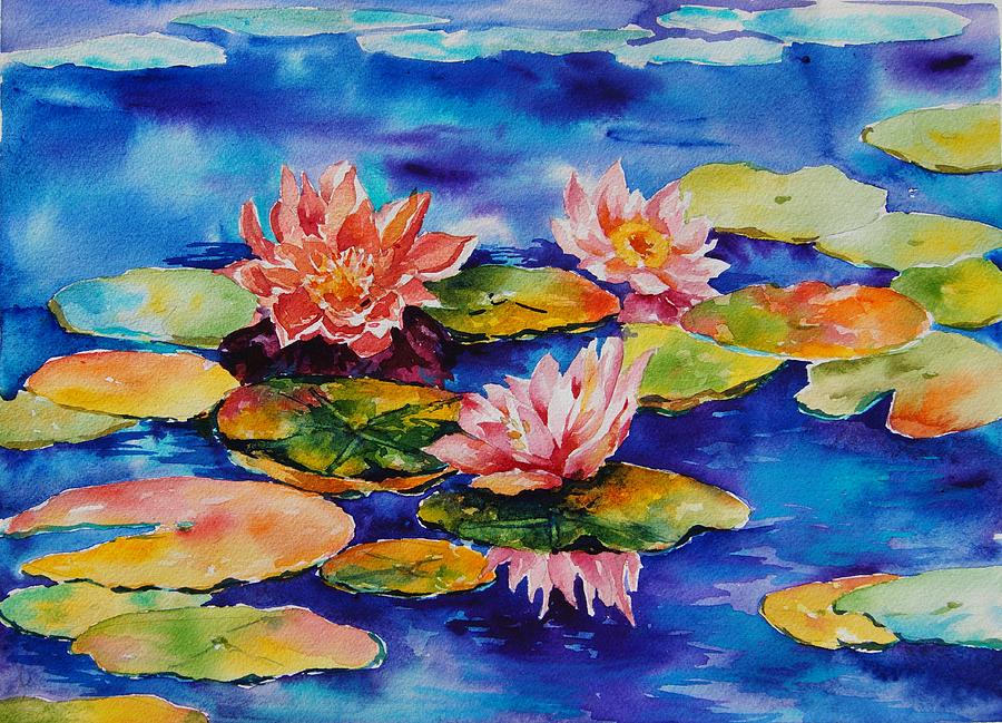 My lotus pond Painting by Aditi Swaminathan - Fine Art America