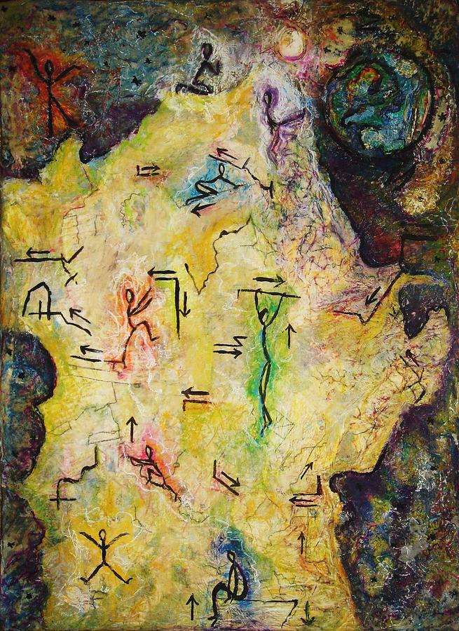 Abstract Painting - My Map by Lizzie  Johnson