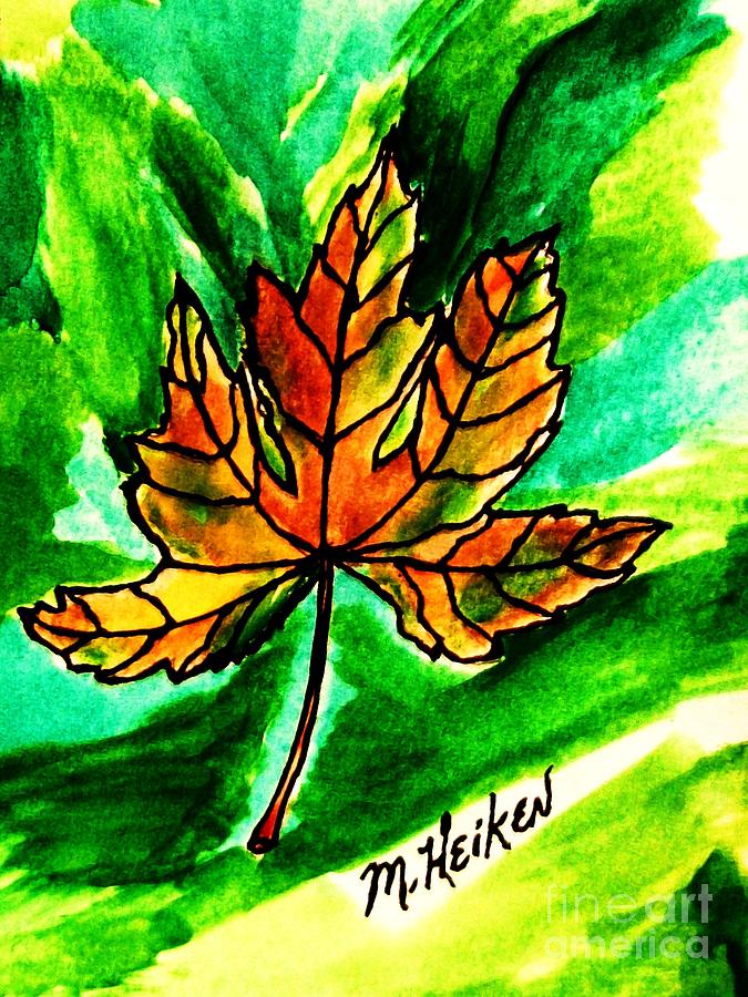 Fall Painting - My Maple Leaf Is Falling by Marsha Heiken