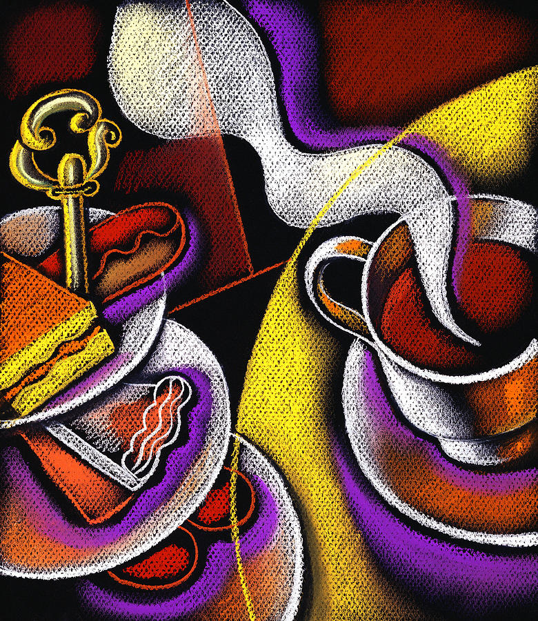 My Morning Coffee Painting by Leon Zernitsky