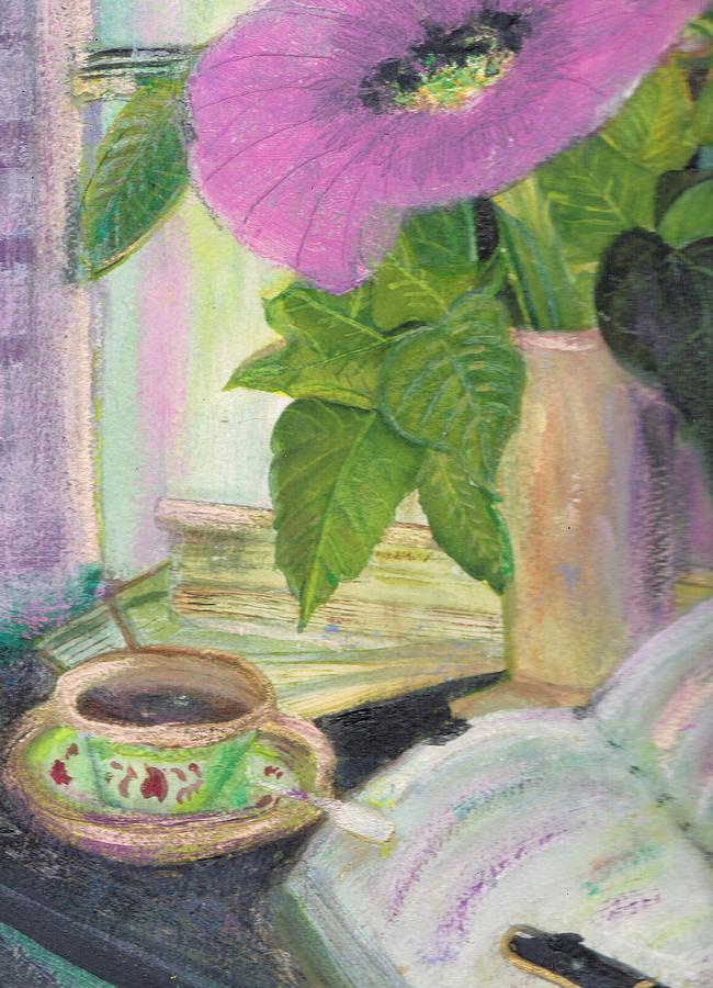 Tea Painting - My Morning Journal by Anne-Elizabeth Whiteway