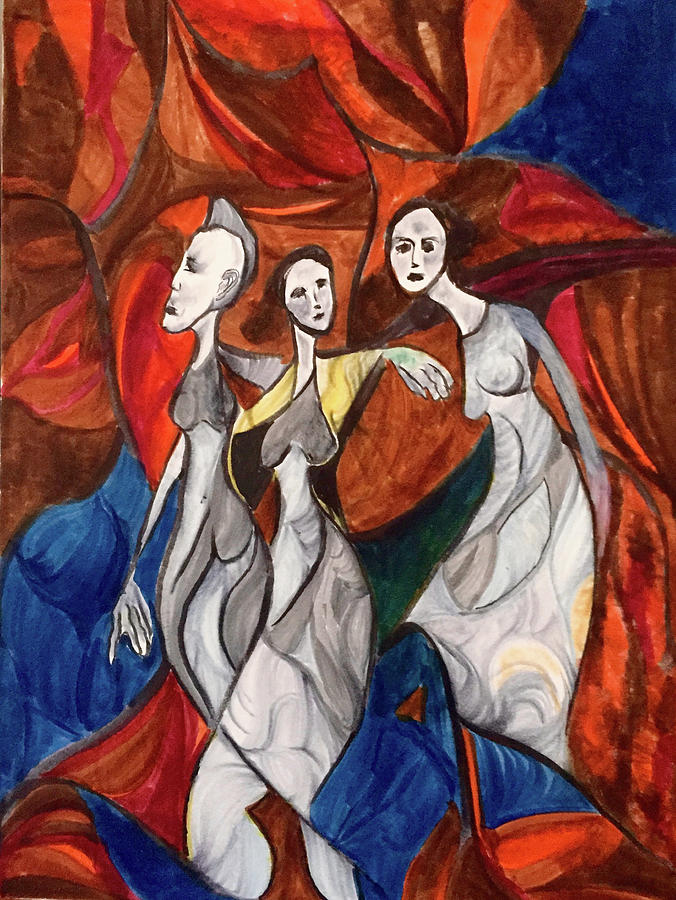 Abstract Drawing - My Muses by Dennis Ellman