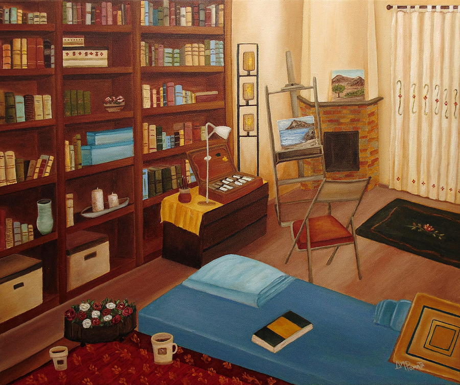 Book Painting - My Old Study by Angeles M Pomata