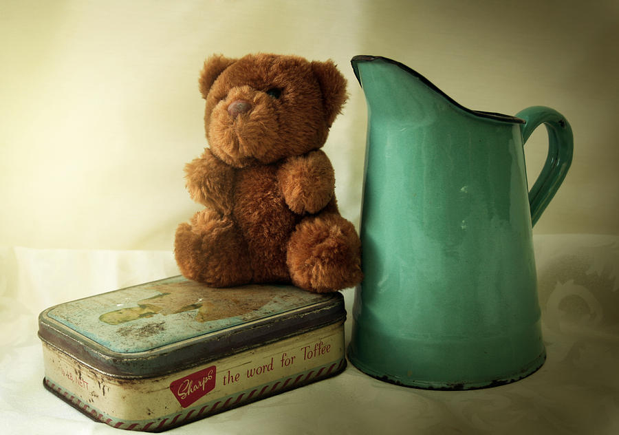 Vintage Photograph - My Old Teddy Bear by Gert J Gagiano