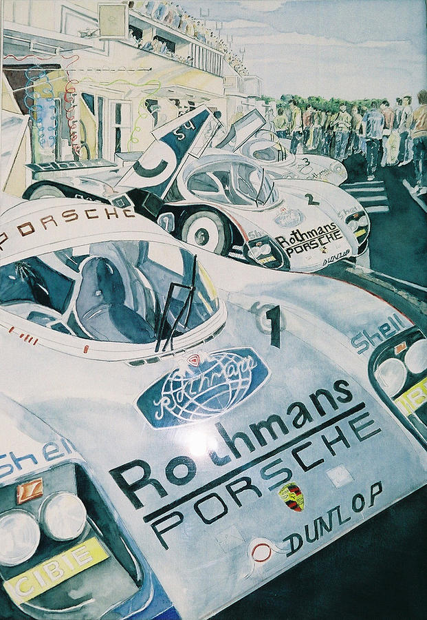 Cars Painting - My Other Car Is A Porsche by Javier Beruff Cars Painting - My Other Car Is A Porsche by Javier Beruff