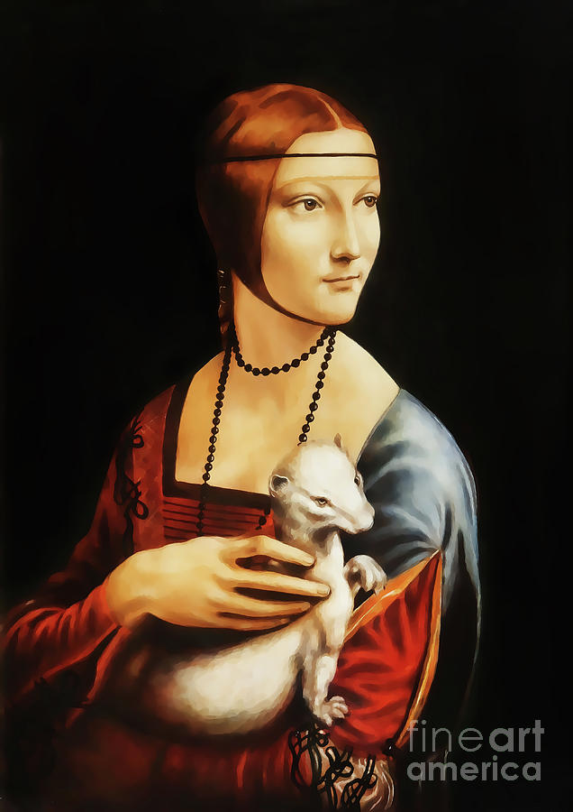 My own reproduction of painting Lady with an Ermine by Leonardo da