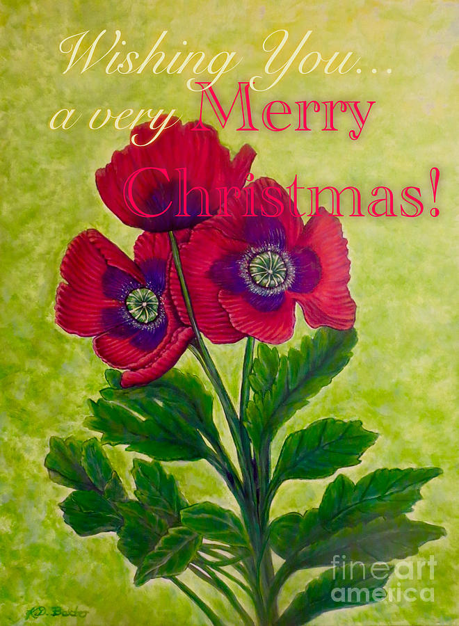 My Poppy Love at Christmastime Painting by Kimberlee Baxter