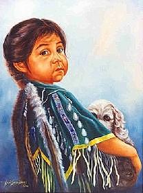 Native American Painting - My Pup by Naomi Dixon Native American Painting - My Pup by Naomi Dixon