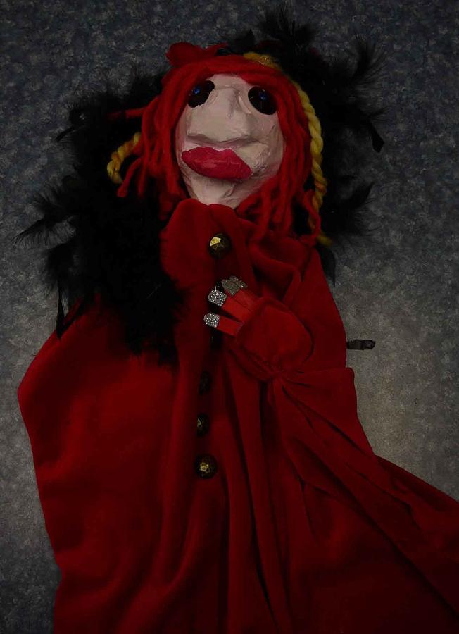 My Puppet named APA Mixed Media by Heather Hennick