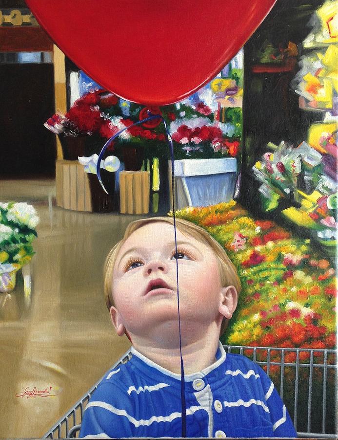 My Red Balloon Painting by Gary Hernandez