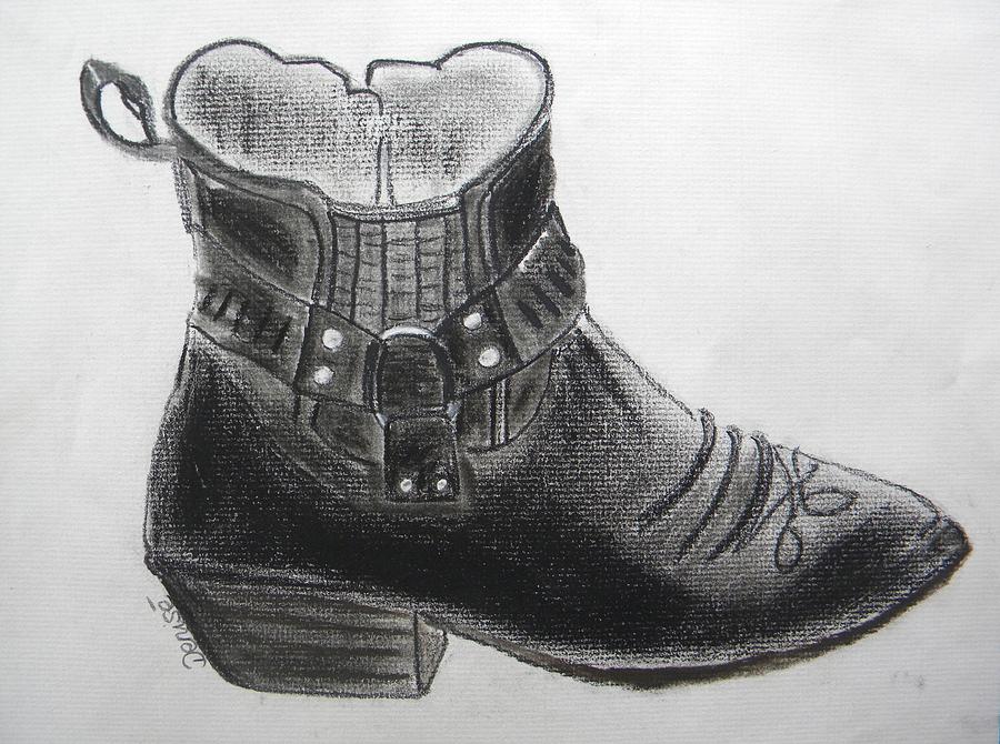 My Right Boot Drawing by Denise Hills