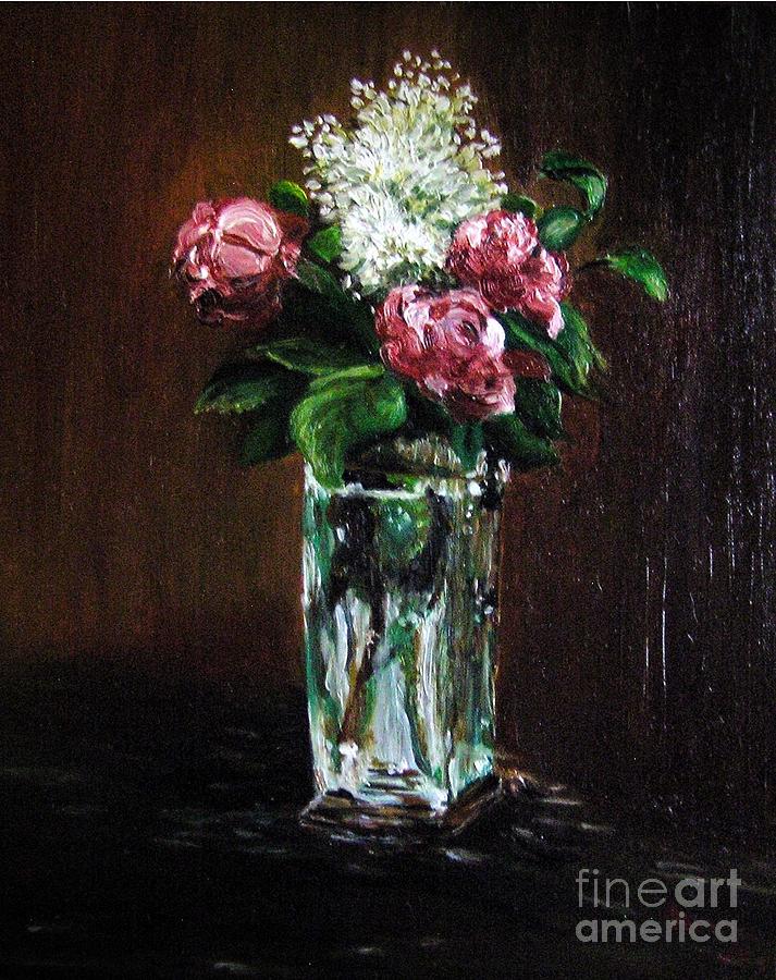Rose Painting - My roses ,after Manet by Vesna Martinjak