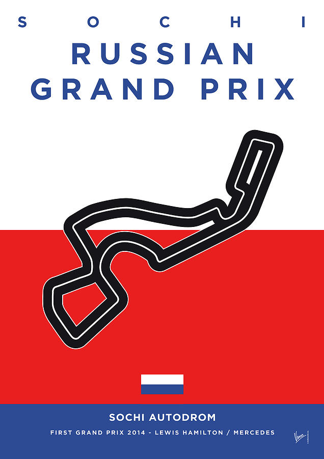 My Russian Grand Prix Minimal Poster Digital Art by Chungkong Art