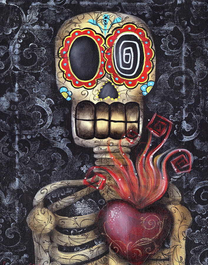 Halloween Painting - My Sacred Heart by Abril Andrade