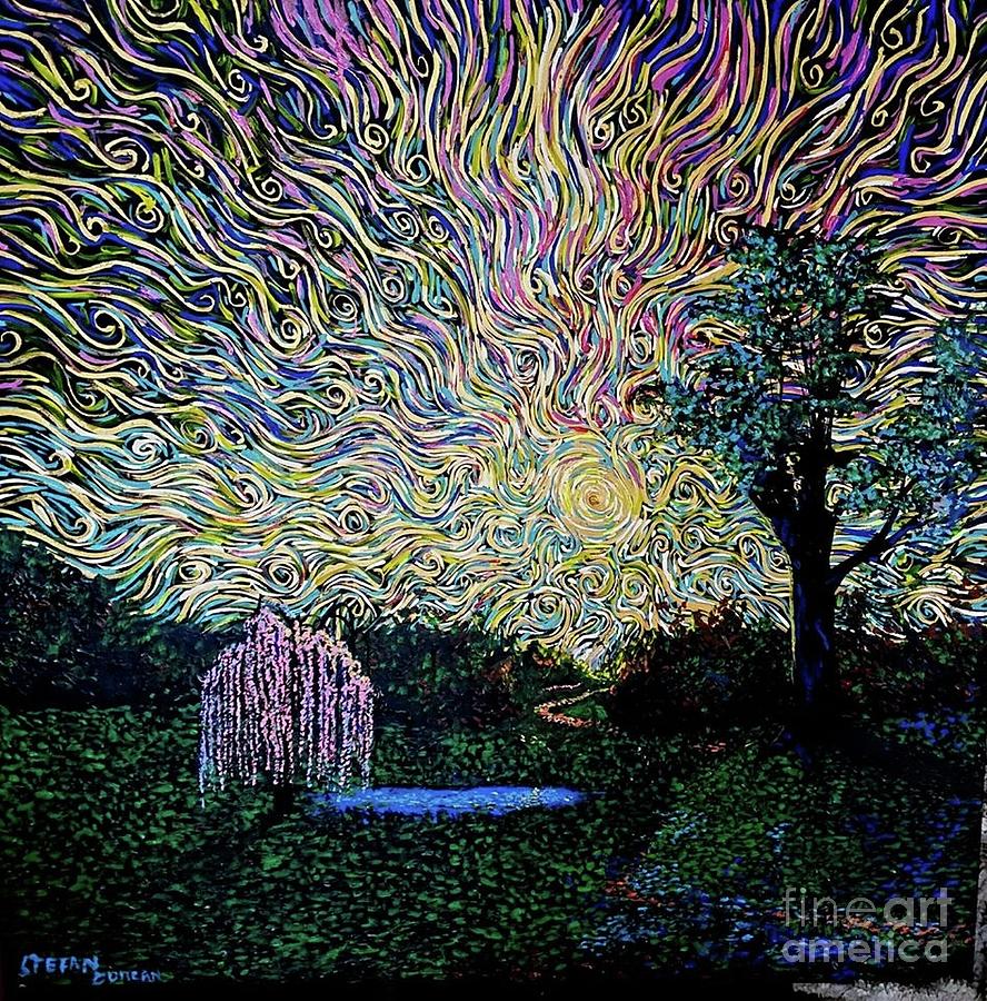 Willow Sunset Painting by Stefan Duncan