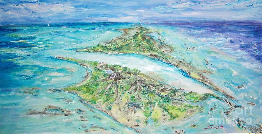 Acrylic Painting - My Secret Island  by Mary Sedici