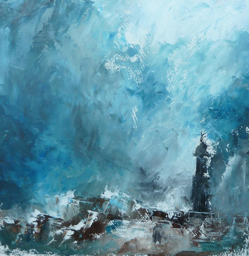 Lighthouse Painting - My shield and faith by Christopher Delni Offord
