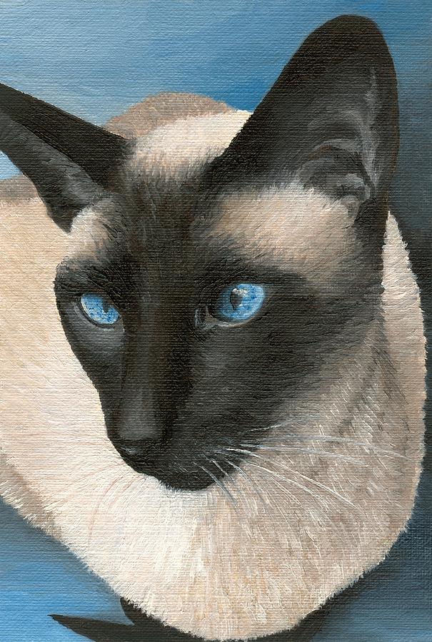 My Siamese Cat Boy Painting by Lucie Dumas