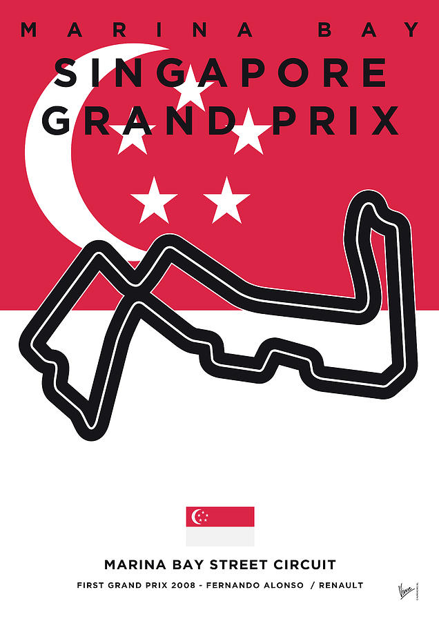My Singapore Grand Prix Minimal Poster Digital Art by Chungkong Art