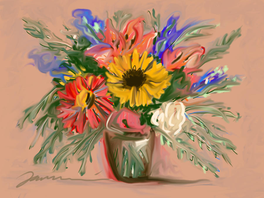 My Special Flowers Painting by Jean Pacheco Ravinski