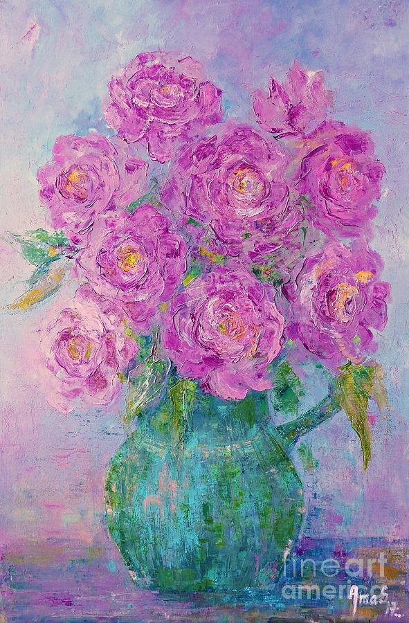 My Summer Roses Painting by Amalia Suruceanu