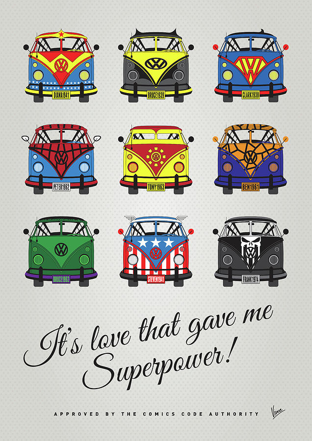 MY SUPERHERO-VW-T1-supermanMY SUPERHERO-VW-T1-universe Digital Art by Chungkong Art