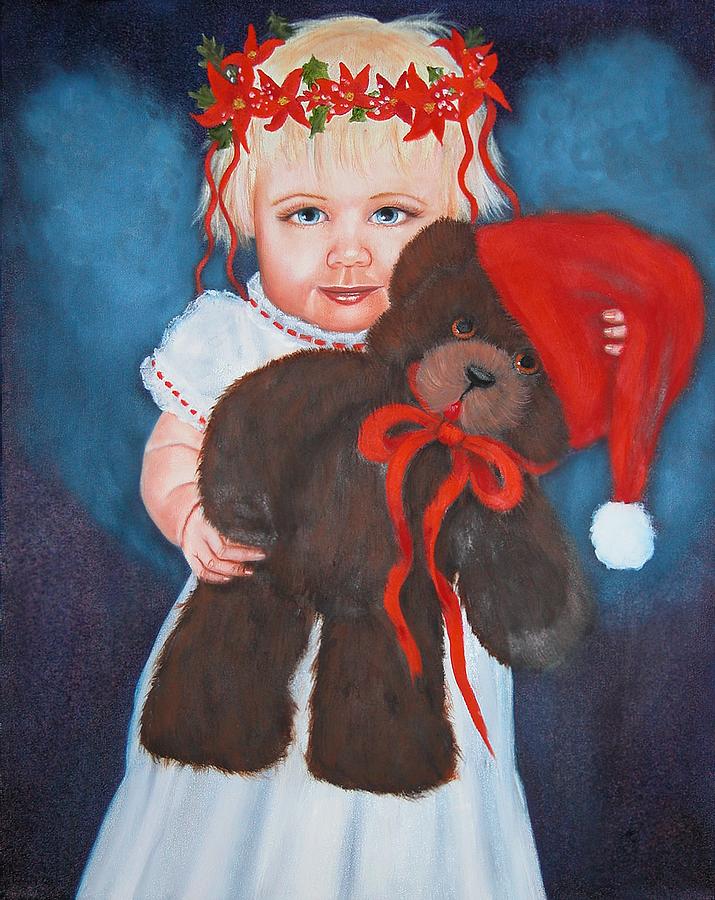 Christmas Painting - My Teddy Bear by Joni McPherson