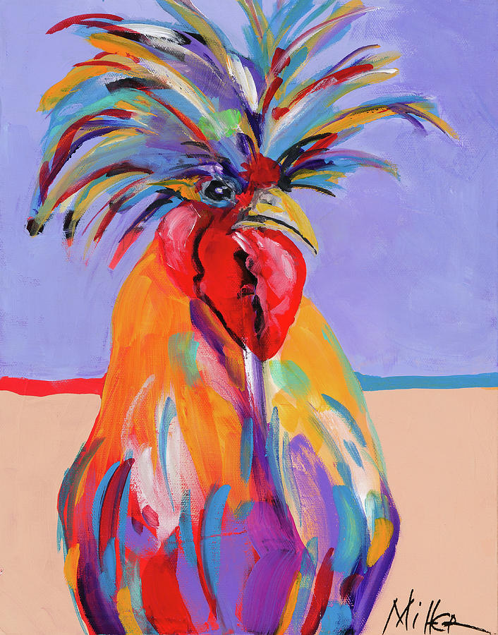 Rooster Painting - My Territory by Tracy Miller