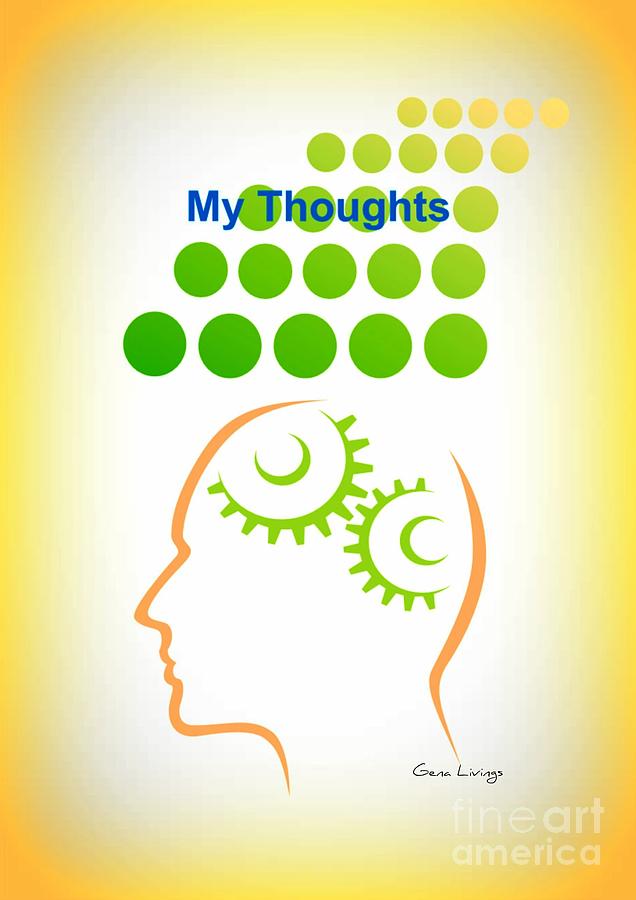 My Thoughts Journal Cover by Gena Livings Digital Art by Gena Livings