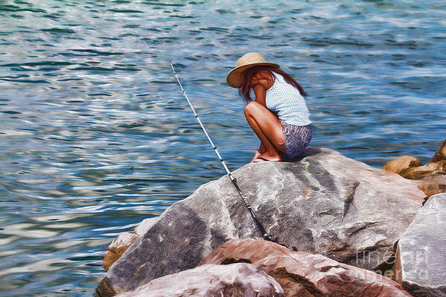 My Thoughts On The Rocks Painting by Deborah Benoit