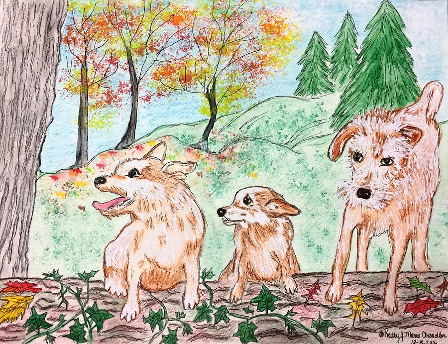 My Three Buddies Painting by Kathy Marrs Chandler