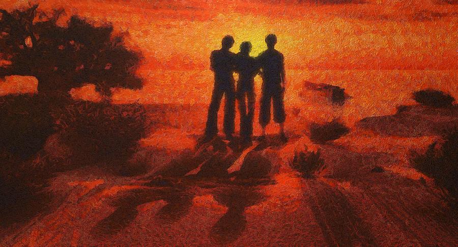 Sunset Digital Art - My Three Sons by Karim Alhalabi