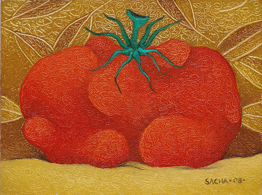 Sacha Painting - My Tomato 2008 by S A C H A - Circulism Technique Sacha Painting - My Tomato 2008 by S A C H A - Circulism Technique