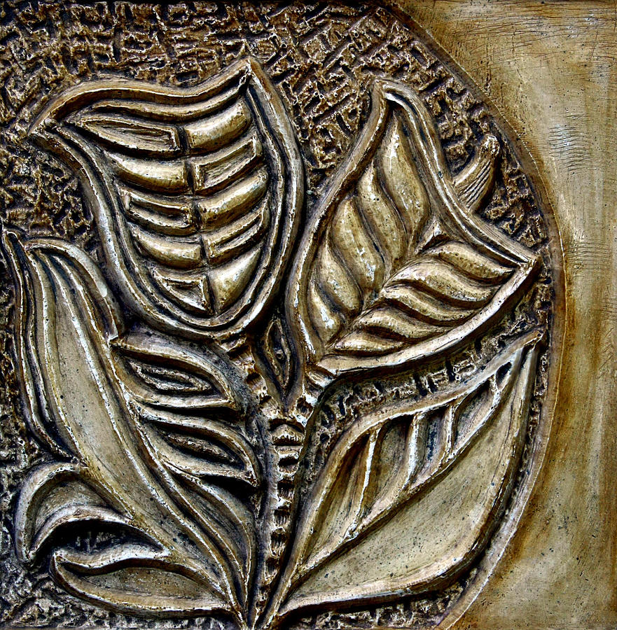 Tile Relief - Vintaje tile with calas  by Madalena Lobao-Tello