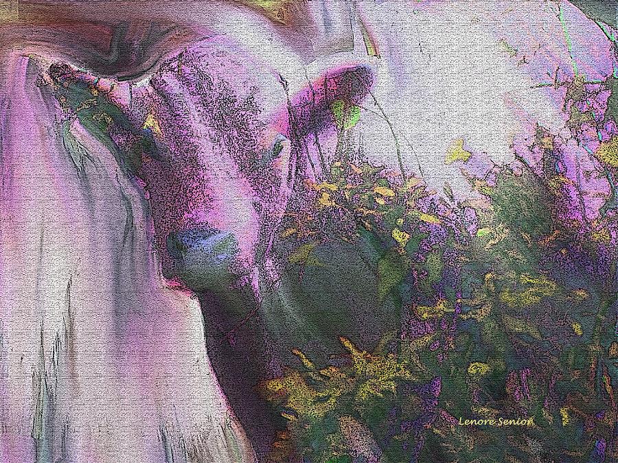 My Version of Cow Mixed Media by Lenore Senior