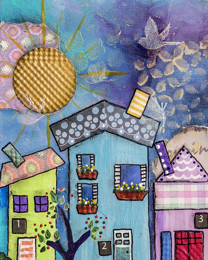 My Village 2 Mixed Media by Wendy Provins