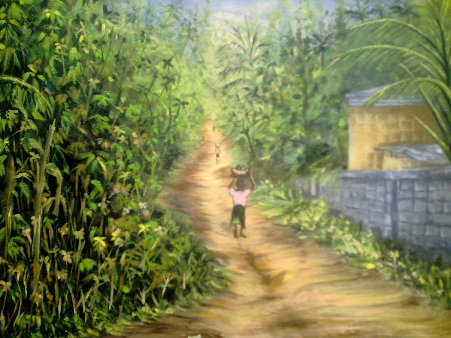 My Village Painting by Olaoluwa Smith