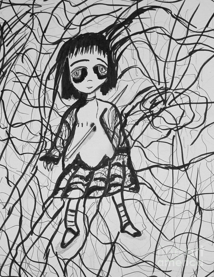 My Voodoo Doll Drawing by Sandy DeLuca