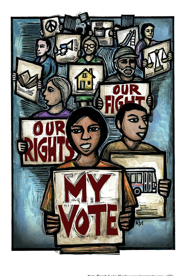 Voting Rights Mixed Media - My Vote by Ricardo Levins Morales